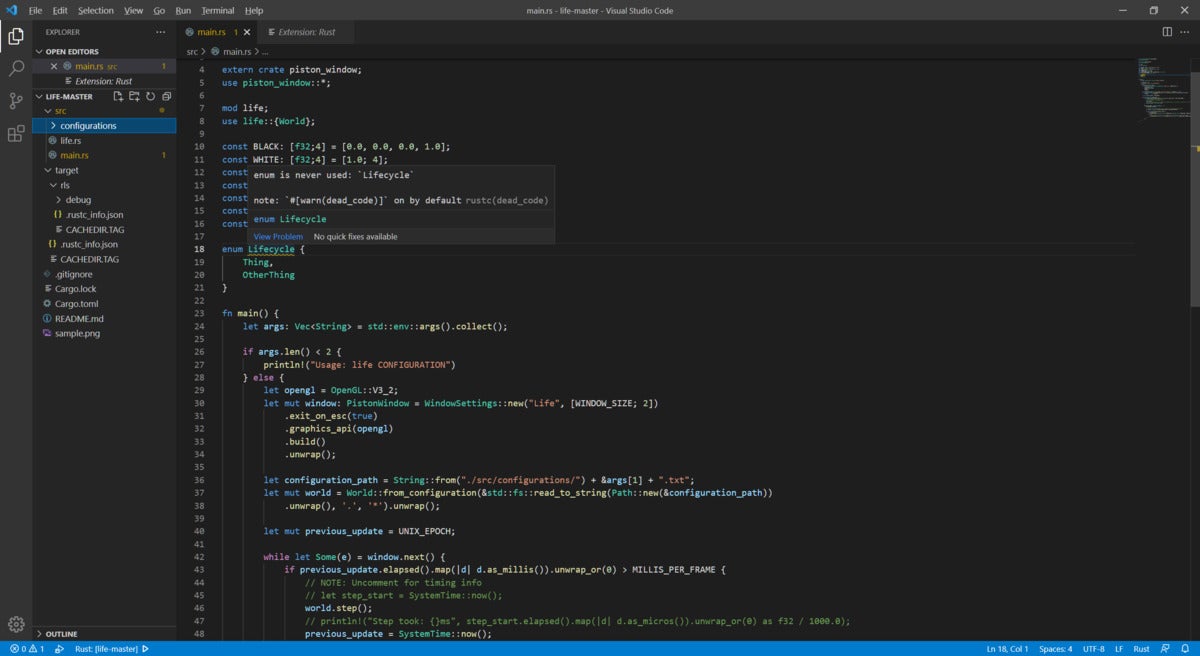 rust visual studio code