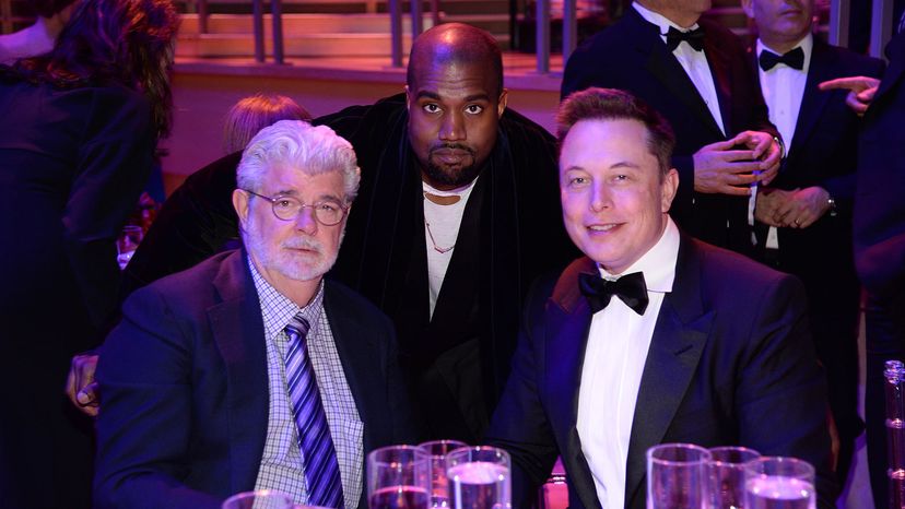 George Lucas. Kanye West, Elon Musk