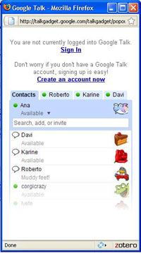 The Web-based Google Talk gadget doesn't have all the bells and whistles found in the desktop version.