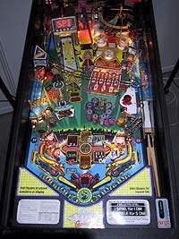 The top of a pinball playfield